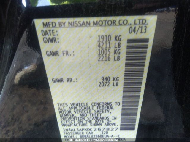 Photo 8 VIN: 1N4AL3APXDC267827 - NISSAN ALTIMA 