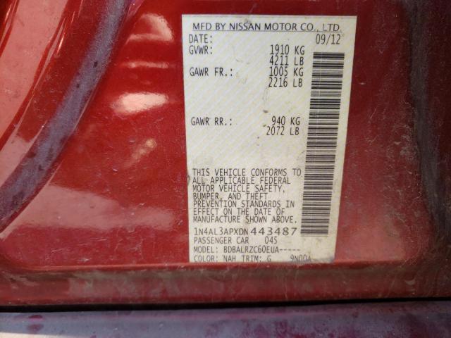 Photo 12 VIN: 1N4AL3APXDN443487 - NISSAN ALTIMA 