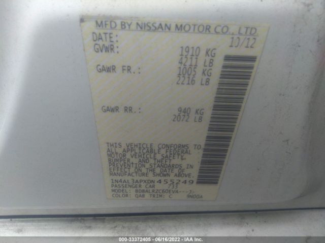 Photo 8 VIN: 1N4AL3APXDN455249 - NISSAN ALTIMA 