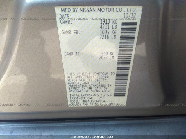 Photo 8 VIN: 1N4AL3APXDN457759 - NISSAN ALTIMA 