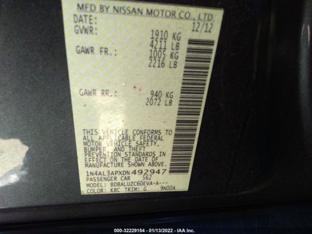 Photo 8 VIN: 1N4AL3APXDN492947 - NISSAN ALTIMA 