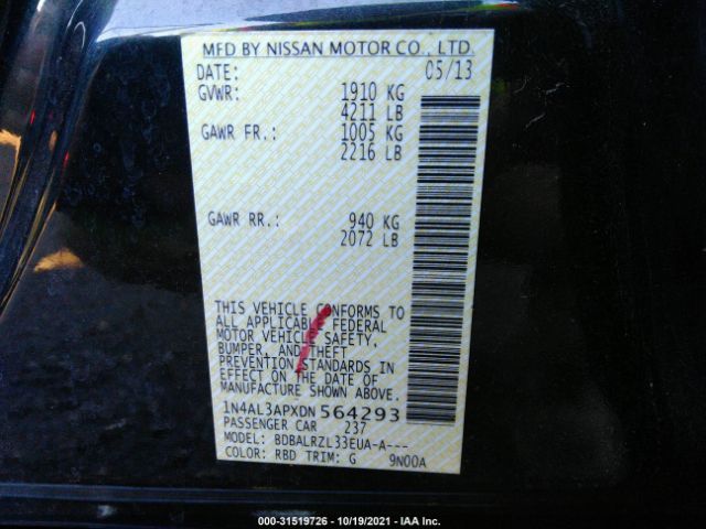 Photo 8 VIN: 1N4AL3APXDN564293 - NISSAN ALTIMA 