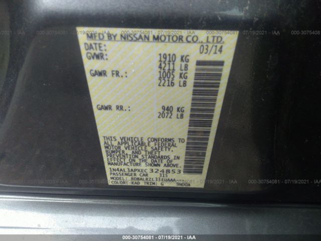 Photo 8 VIN: 1N4AL3APXEC324853 - NISSAN ALTIMA 