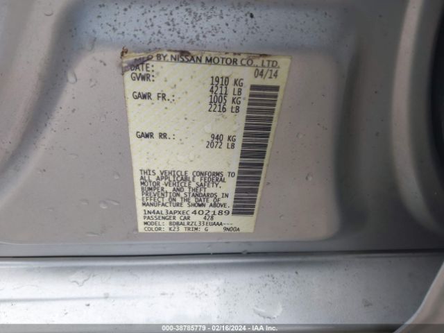 Photo 8 VIN: 1N4AL3APXEC402189 - NISSAN ALTIMA 