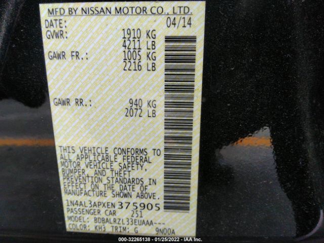 Photo 8 VIN: 1N4AL3APXEN375905 - NISSAN ALTIMA 