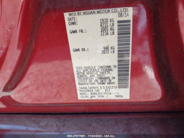 Photo 8 VIN: 1N4AL3APXFC155029 - NISSAN ALTIMA 