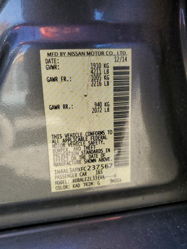 Photo 11 VIN: 1N4AL3APXFC237567 - NISSAN ALTIMA 