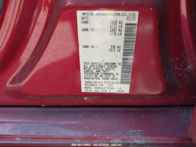 Photo 8 VIN: 1N4AL3APXFC245426 - NISSAN ALTIMA 