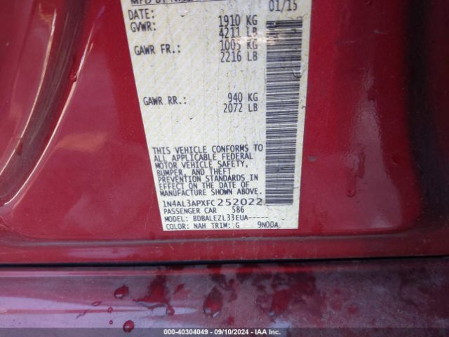 Photo 8 VIN: 1N4AL3APXFC252022 - NISSAN ALTIMA 