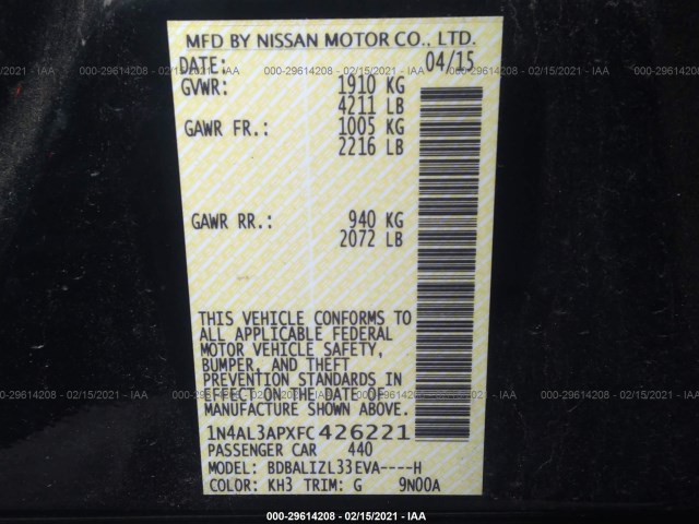 Photo 8 VIN: 1N4AL3APXFC426221 - NISSAN ALTIMA 