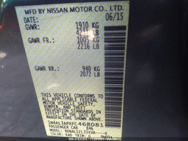 Photo 8 VIN: 1N4AL3APXFC468081 - NISSAN ALTIMA 