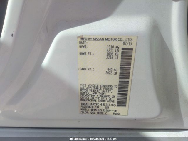 Photo 8 VIN: 1N4AL3APXFC483146 - NISSAN ALTIMA 