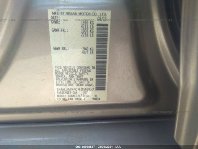 Photo 8 VIN: 1N4AL3APXFC489867 - NISSAN ALTIMA 