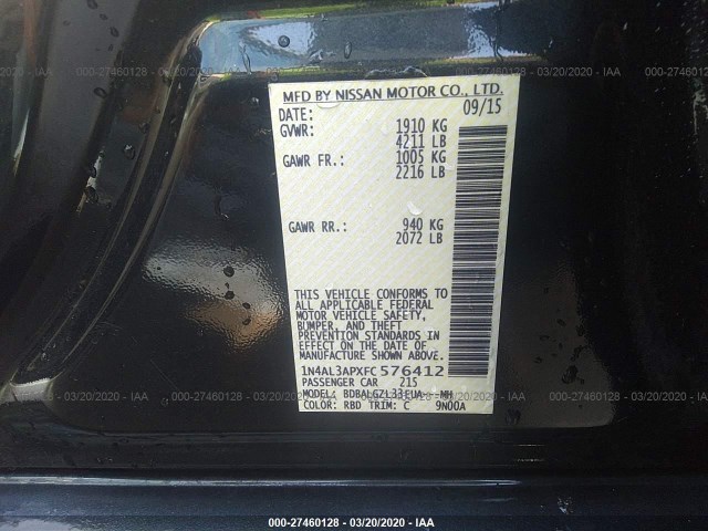 Photo 8 VIN: 1N4AL3APXFC576412 - NISSAN ALTIMA 