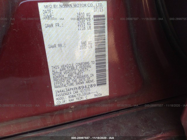 Photo 8 VIN: 1N4AL3APXFN894289 - NISSAN ALTIMA 