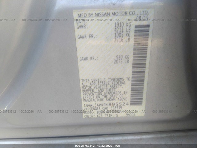 Photo 8 VIN: 1N4AL3APXFN895524 - NISSAN ALTIMA 