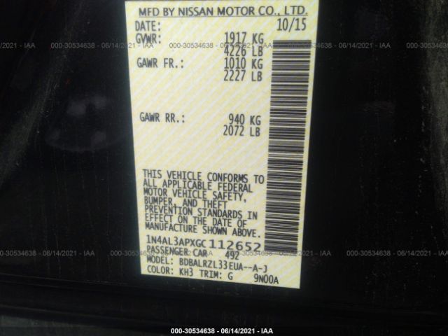 Photo 8 VIN: 1N4AL3APXGC112652 - NISSAN ALTIMA 