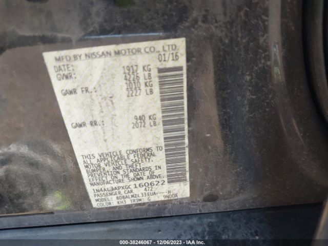 Photo 8 VIN: 1N4AL3APXGC160622 - NISSAN ALTIMA 