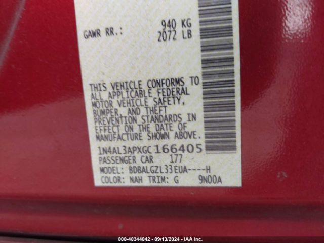 Photo 8 VIN: 1N4AL3APXGC166405 - NISSAN ALTIMA 