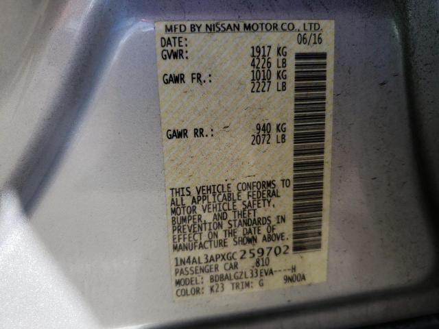 Photo 9 VIN: 1N4AL3APXGC259702 - NISSAN ALTIMA 2.5 