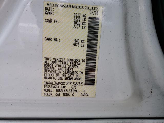 Photo 9 VIN: 1N4AL3APXGC275835 - NISSAN ALTIMA 2.5 