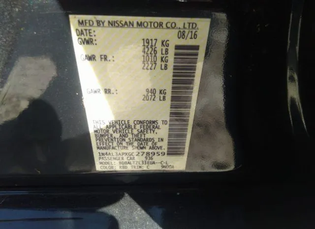 Photo 8 VIN: 1N4AL3APXGC278959 - NISSAN ALTIMA 