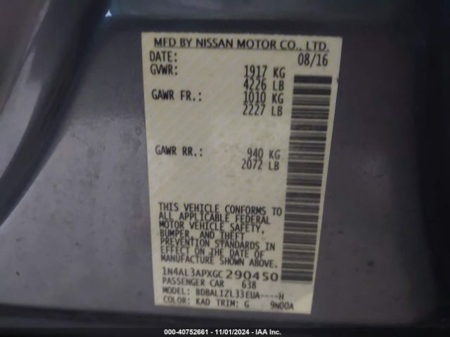 Photo 8 VIN: 1N4AL3APXGC290450 - NISSAN ALTIMA 