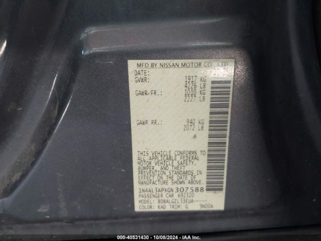 Photo 8 VIN: 1N4AL3APXGN307588 - NISSAN ALTIMA 