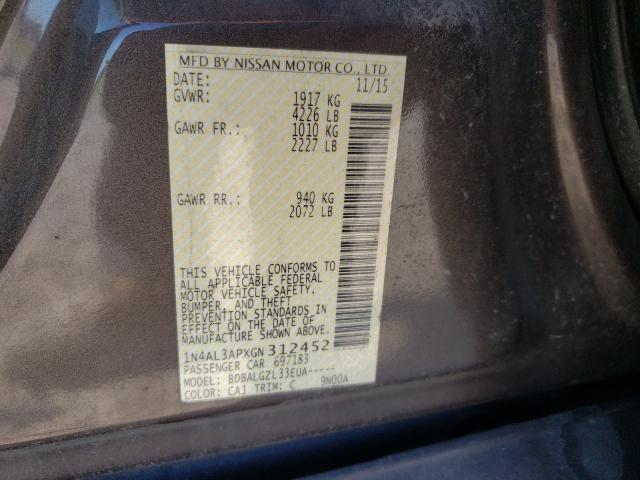 Photo 9 VIN: 1N4AL3APXGN312452 - NISSAN ALTIMA 2.5 