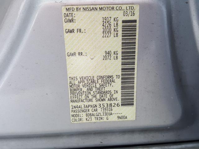 Photo 9 VIN: 1N4AL3APXGN353826 - NISSAN ALTIMA 2.5 