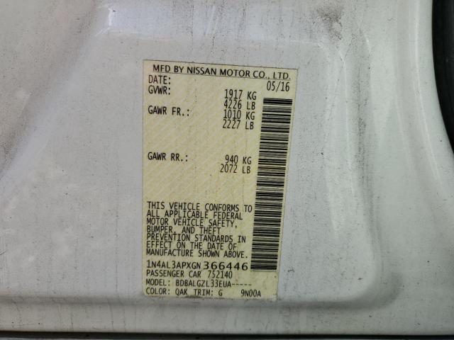 Photo 9 VIN: 1N4AL3APXGN366446 - NISSAN ALTIMA 