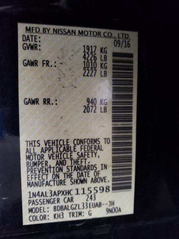 Photo 12 VIN: 1N4AL3APXHC115598 - NISSAN ALTIMA 