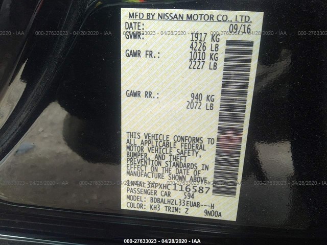 Photo 8 VIN: 1N4AL3APXHC116587 - NISSAN ALTIMA 