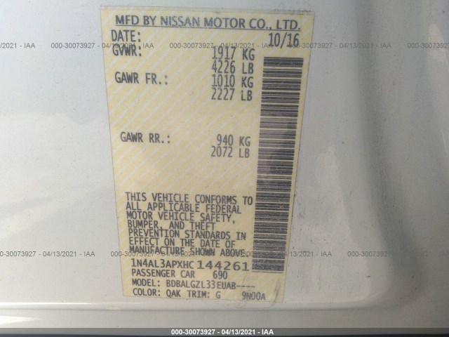 Photo 8 VIN: 1N4AL3APXHC144261 - NISSAN ALTIMA 