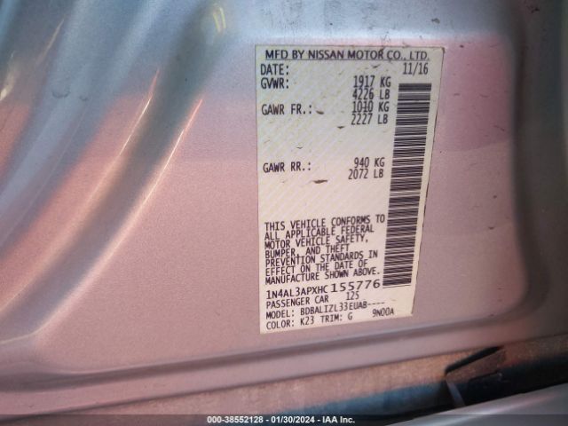 Photo 8 VIN: 1N4AL3APXHC155776 - NISSAN ALTIMA 