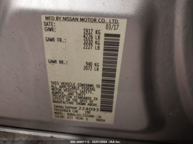 Photo 8 VIN: 1N4AL3APXHC224093 - NISSAN ALTIMA 