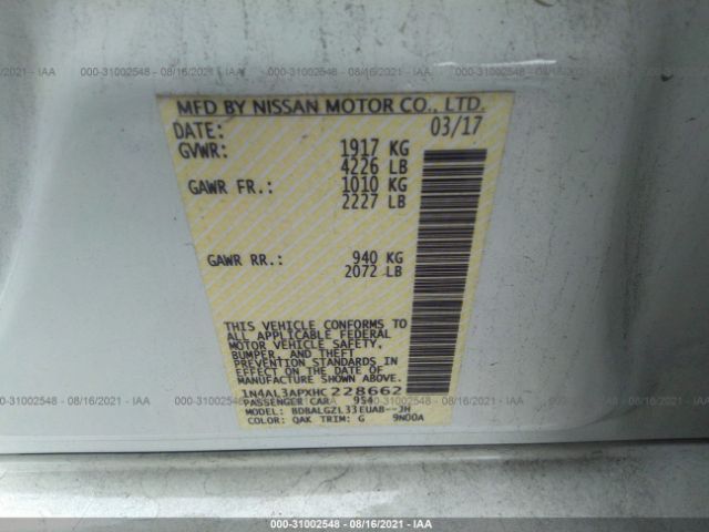 Photo 8 VIN: 1N4AL3APXHC228662 - NISSAN ALTIMA 