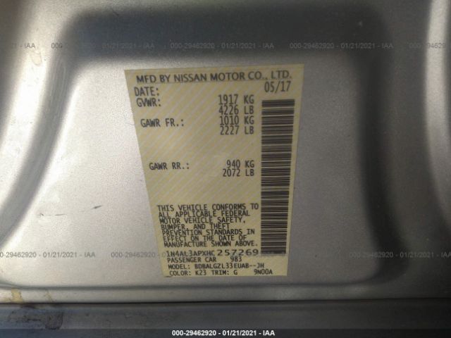 Photo 8 VIN: 1N4AL3APXHC257269 - NISSAN ALTIMA 