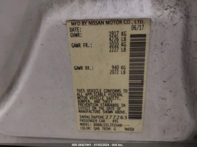 Photo 8 VIN: 1N4AL3APXHC277263 - NISSAN ALTIMA 