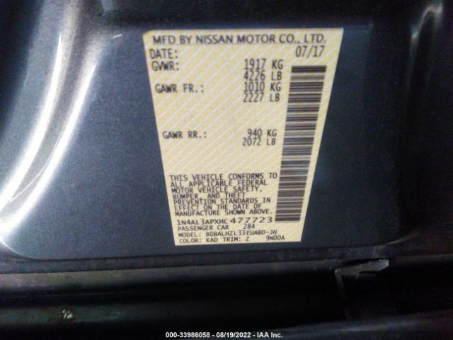 Photo 8 VIN: 1N4AL3APXHC477723 - NISSAN ALTIMA 