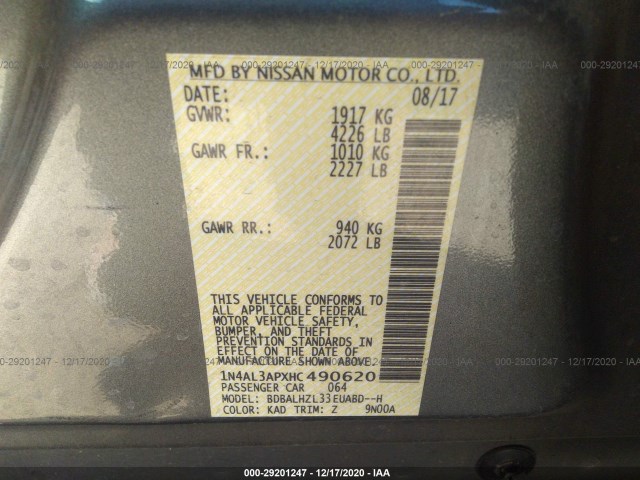 Photo 8 VIN: 1N4AL3APXHC490620 - NISSAN ALTIMA 