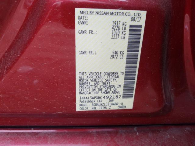 Photo 9 VIN: 1N4AL3APXHC492187 - NISSAN ALTIMA SR 