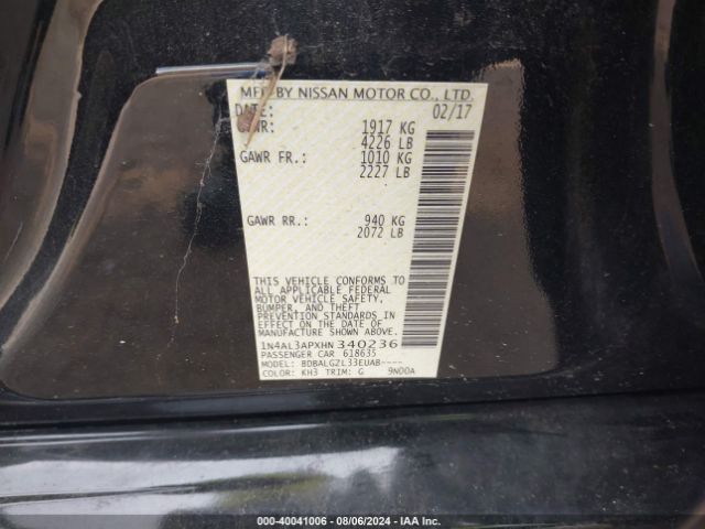 Photo 8 VIN: 1N4AL3APXHN340236 - NISSAN ALTIMA 