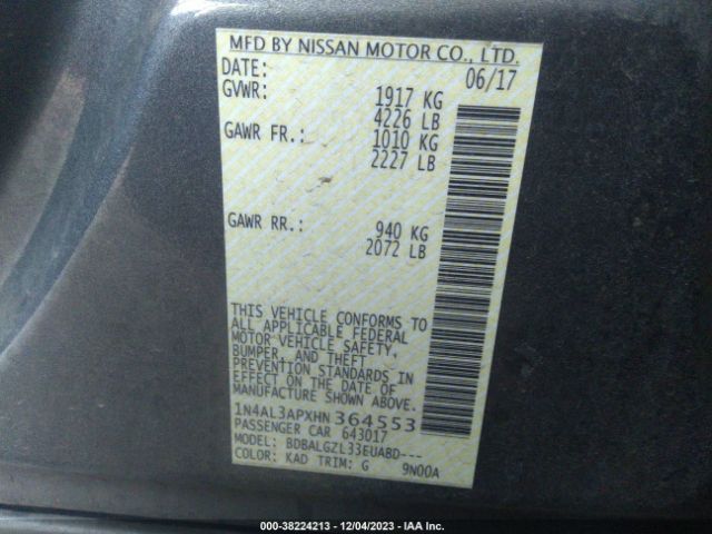 Photo 8 VIN: 1N4AL3APXHN364553 - NISSAN ALTIMA 