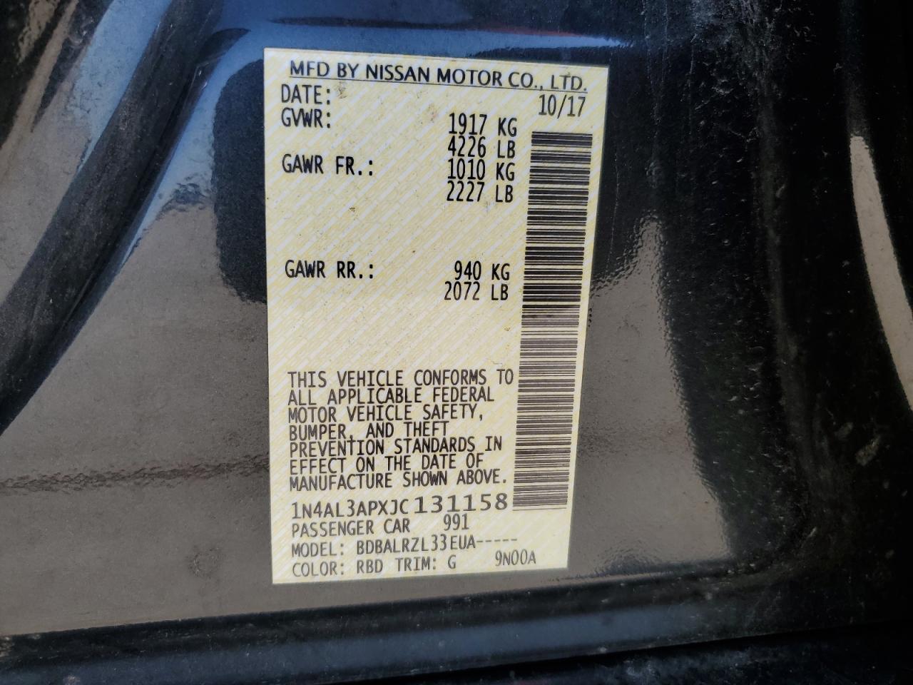 Photo 11 VIN: 1N4AL3APXJC131158 - NISSAN ALTIMA 