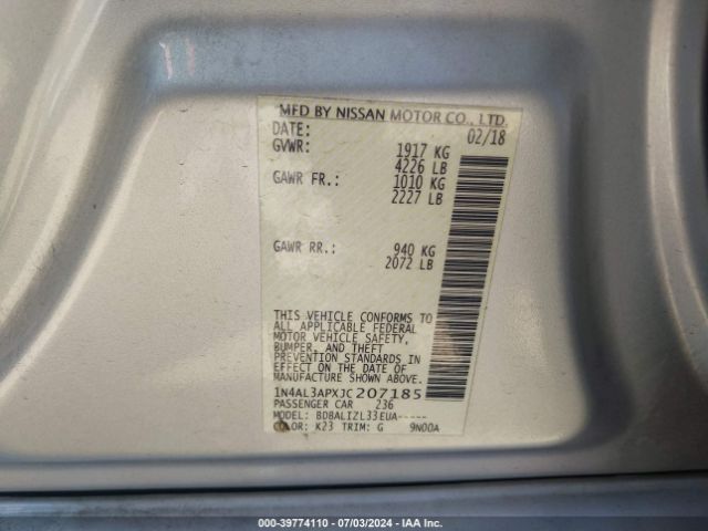 Photo 8 VIN: 1N4AL3APXJC207185 - NISSAN ALTIMA 