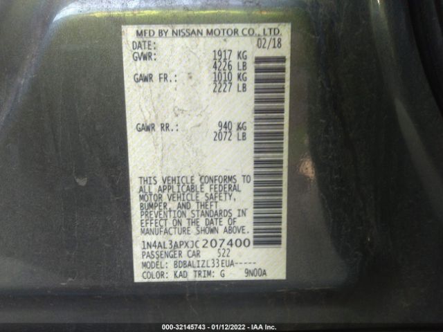 Photo 8 VIN: 1N4AL3APXJC207400 - NISSAN ALTIMA 