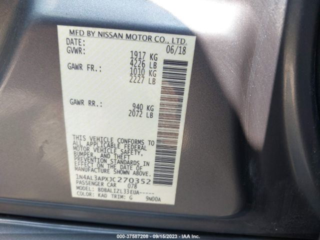 Photo 8 VIN: 1N4AL3APXJC270352 - NISSAN ALTIMA 