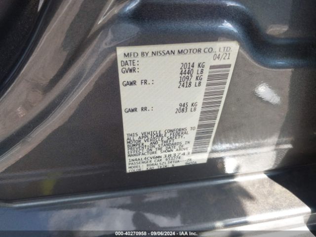 Photo 8 VIN: 1N4AL4CV6MN383743 - NISSAN ALTIMA 