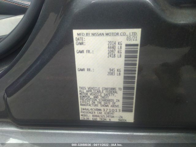 Photo 8 VIN: 1N4AL4CV8MN371013 - NISSAN ALTIMA 